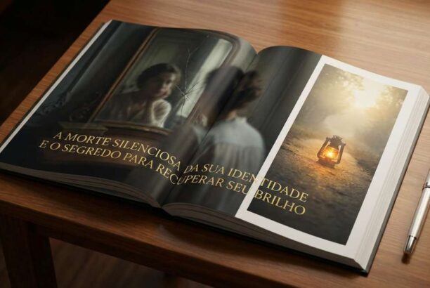 High-end editorial photography for: A Morte Silenciosa da Sua Identidade e O Segredo Para Recuperar Seu Brilho